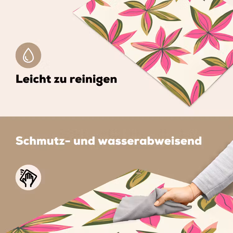 Tropisch - Bloem - Roze Inductie beschemer met haakjes klein 777 -ky-schoon-de