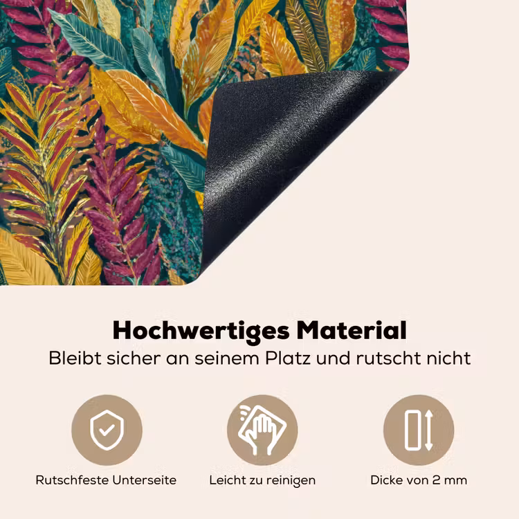 Tropische - Botanisch - Patroon - Kleurrijk - Exotisch Inductie beschemer met haakjes klein 777 -ky-onderkant-de