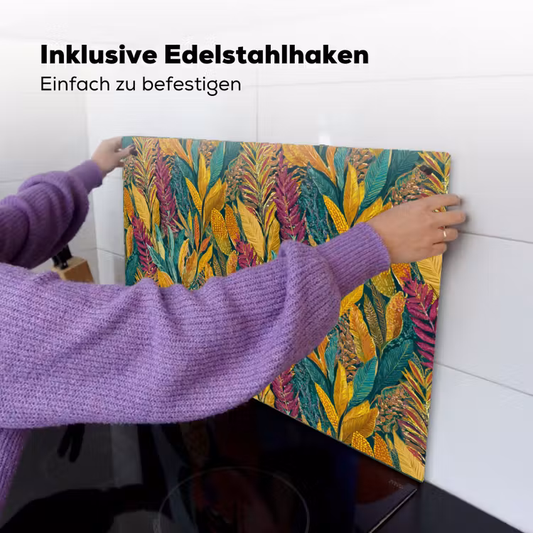 Tropische - Botanisch - Patroon - Kleurrijk - Exotisch Inductie beschemer met haakjes klein 777 -ky-ophangen-de