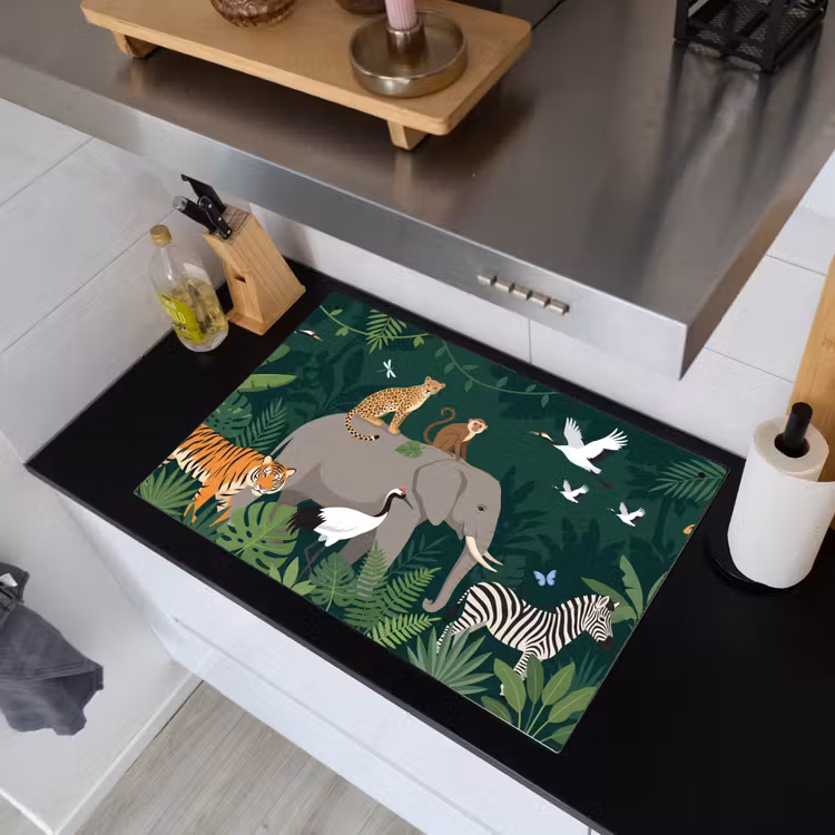 Tropisch - Jungle - Groen Inductie beschemer met haakjes klein -sfeer1