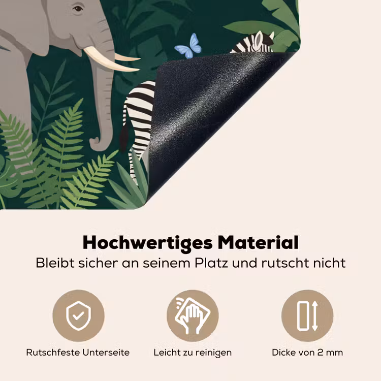 Tropisch - Jungle - Groen Inductie beschemer met haakjes klein -ky-onderkant-de