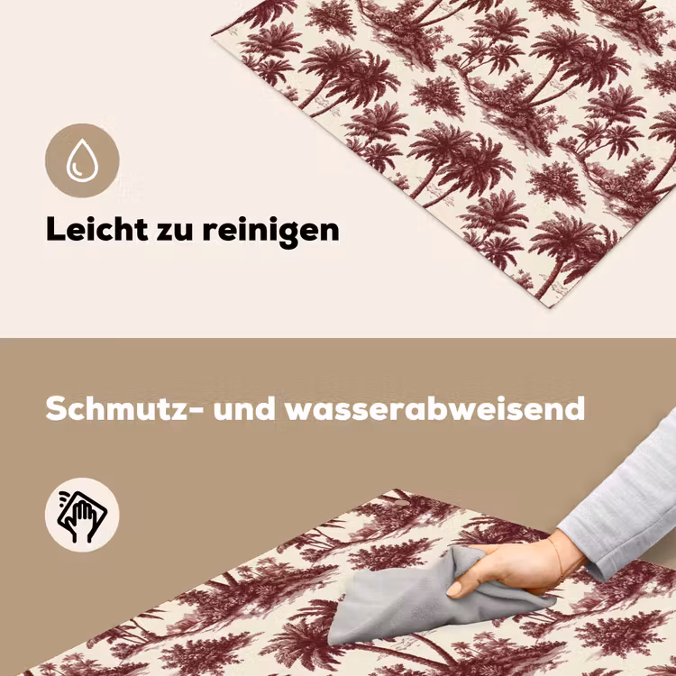 Tropisch - Geometrisch - Bordeauxrood Inductie beschemer met haakjes klein 777 -ky-schoon-de