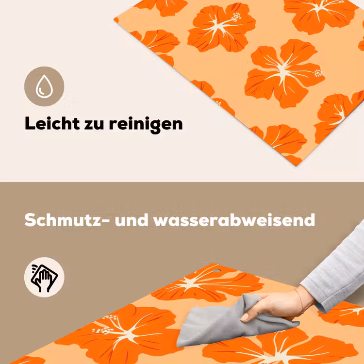 Tropisch - Hibiscus - Oranje Inductie beschemer met haakjes klein 777 -ky-schoon-de