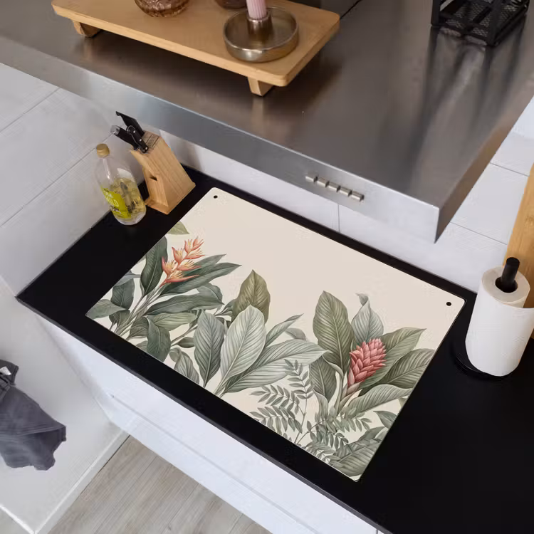 Tropisch - Planten - Modern - Groen Inductie beschemer met haakjes klein -sfeer1