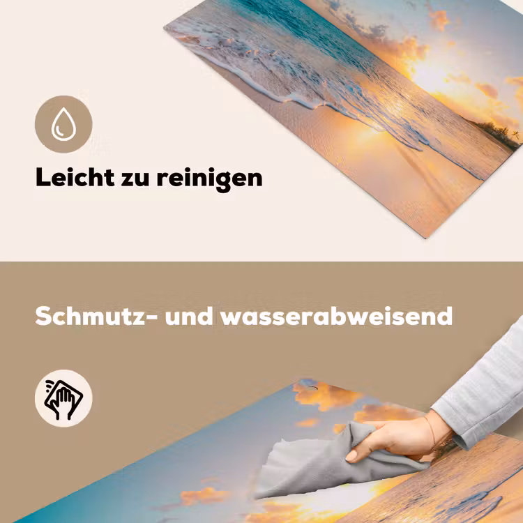 2-in-1 Herdabdeckplatte & Spritzschutz - Tropische Sonnenuntergangssinfonie - Tropische Zonsondergang Symfonie Inductie beschemer met haakjes klein