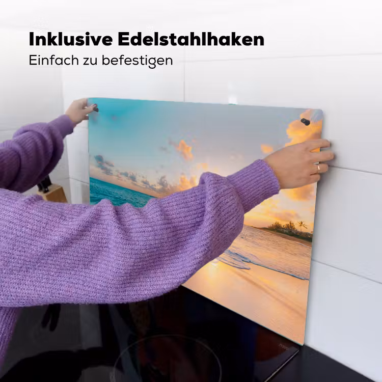 2-in-1 Herdabdeckplatte & Spritzschutz - Tropische Sonnenuntergangssinfonie - Tropische Zonsondergang Symfonie Inductie beschemer met haakjes klein