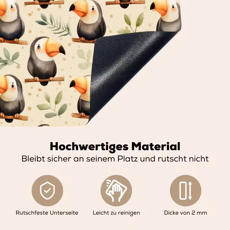 Toekans - Exotisch - Kleurrijk Inductie beschemer met haakjes klein 777 -ky-onderkant-de