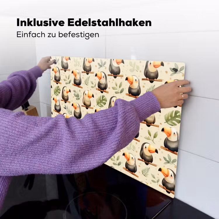 Toekans - Exotisch - Kleurrijk Inductie beschemer met haakjes klein 777 -ky-ophangen-de