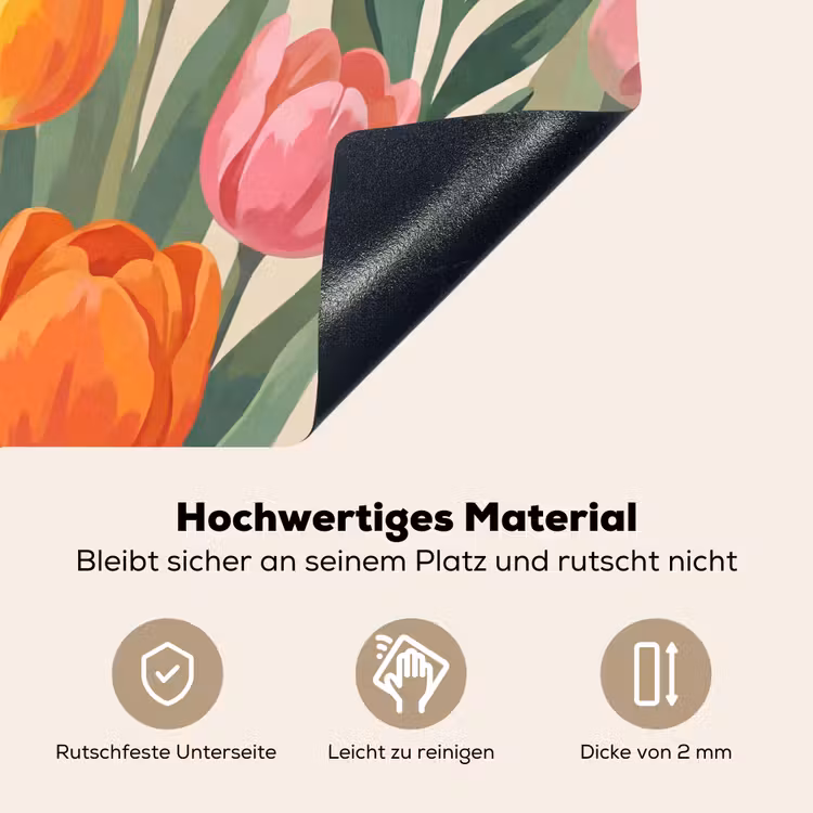 Tulpen - Abstract - Kleurrijk Inductie beschemer met haakjes klein -ky-onderkant-de