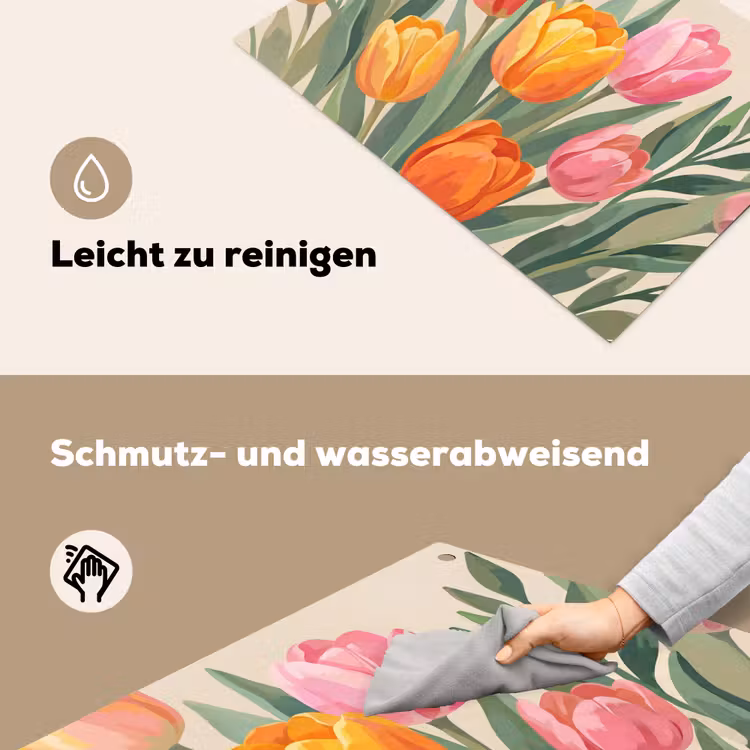 Tulpen - Abstract - Kleurrijk Inductie beschemer met haakjes klein -ky-schoon-de