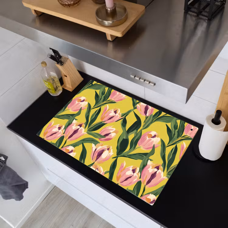 Tulpen - Botanisch - Geel Inductie beschemer met haakjes klein 777 -sfeer1