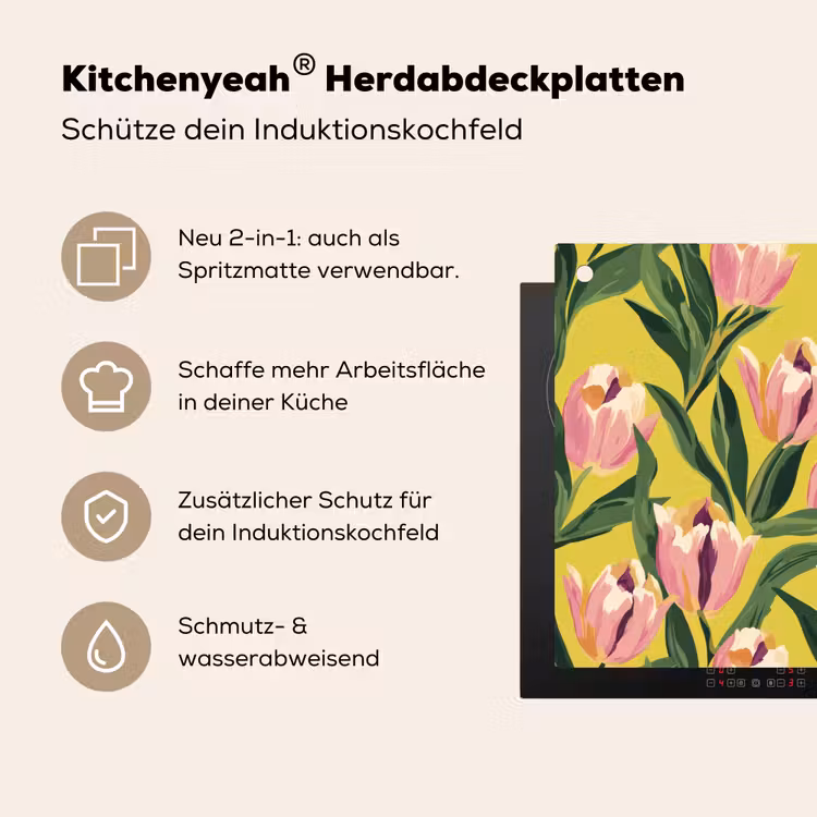 Tulpen - Botanisch - Geel Inductie beschemer met haakjes klein 777 -ky-usp-de