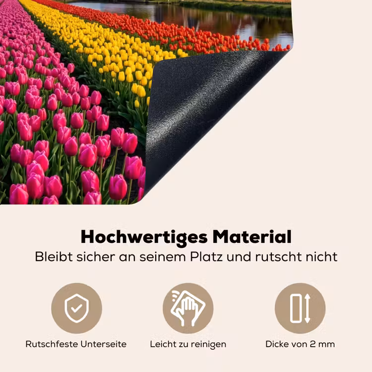 Tulpen - Holland - Molen - Kleurrijk Inductie beschemer met haakjes klein -ky-onderkant-de