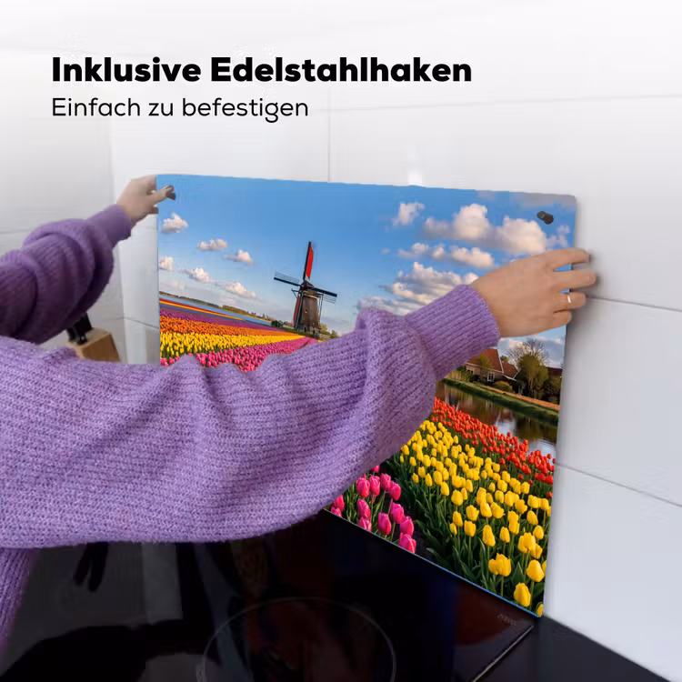 Tulpen - Holland - Molen - Kleurrijk Inductie beschemer met haakjes klein -ky-ophangen-de