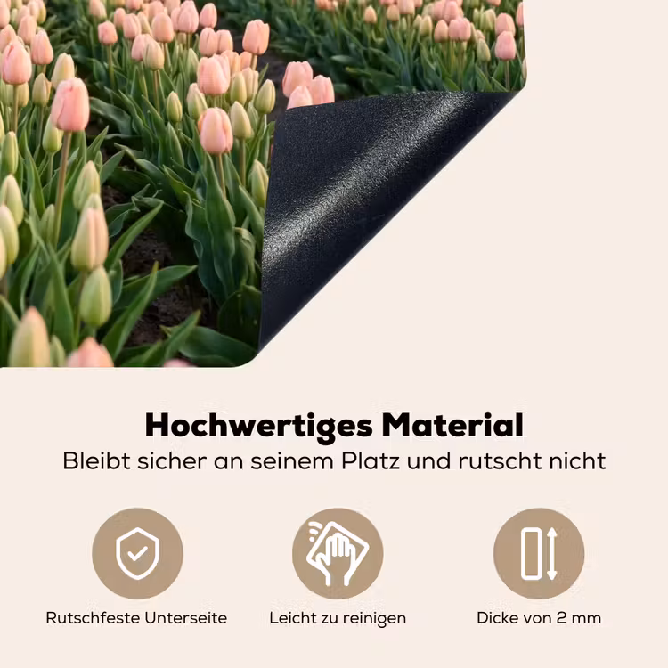 Tulpen - Landschap - Roze Inductie beschemer met haakjes klein -ky-onderkant-de