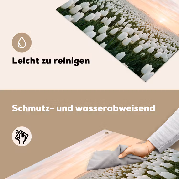 Tulpen - Landschap - Wit Inductie beschemer met haakjes klein -ky-schoon-de