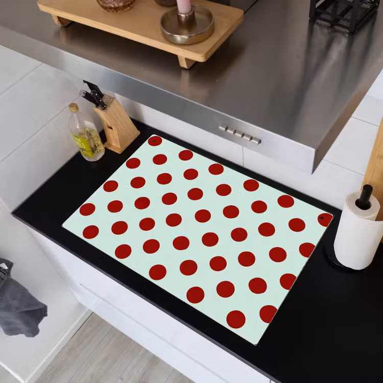 Polka - Dots - Rood Inductie beschemer met haakjes klein 777 -sfeer1
