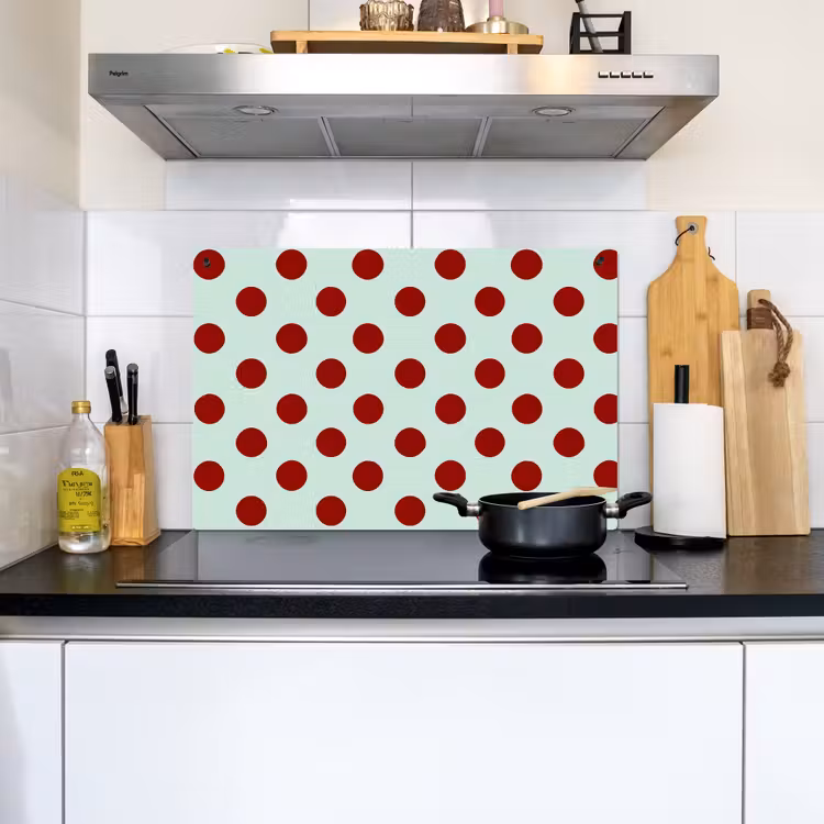 Polka - Dots - Rood Inductie beschemer met haakjes klein 777 -sfeer2