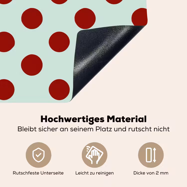 Polka - Dots - Rood Inductie beschemer met haakjes klein 777 -ky-onderkant-de
