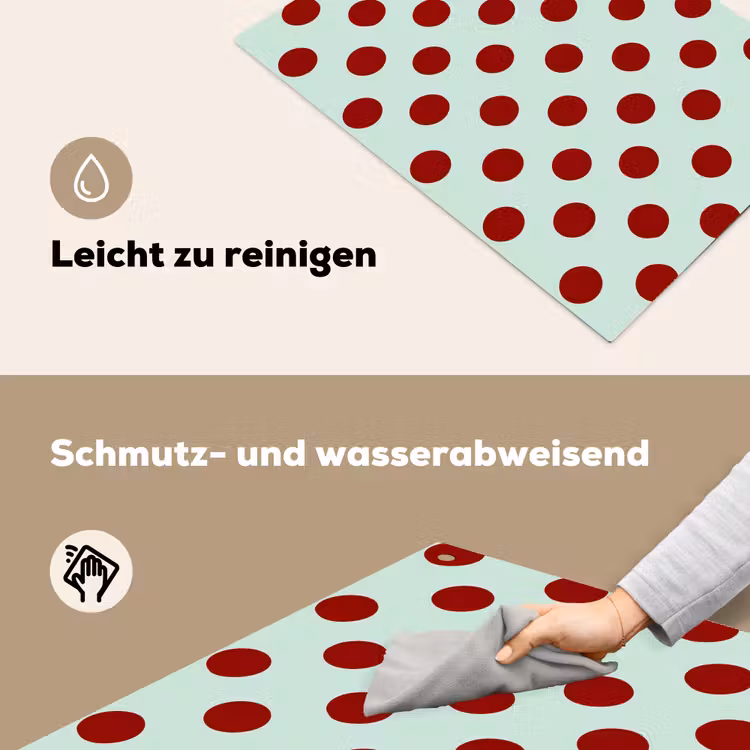 Polka - Dots - Rood Inductie beschemer met haakjes klein 777 -ky-schoon-de