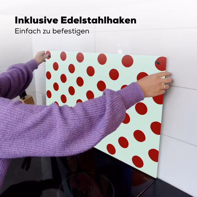 Polka - Dots - Rood Inductie beschemer met haakjes klein 777 -ky-ophangen-de