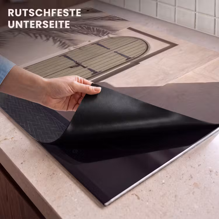 Deur - Hout - Architectuur - Groen - Rustiek Inductie beschemer met haakjes klein -ky-onderkant-de