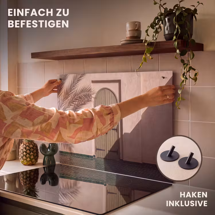 Deur - Hout - Architectuur - Groen - Rustiek Inductie beschemer met haakjes klein -ky-ophangen-de