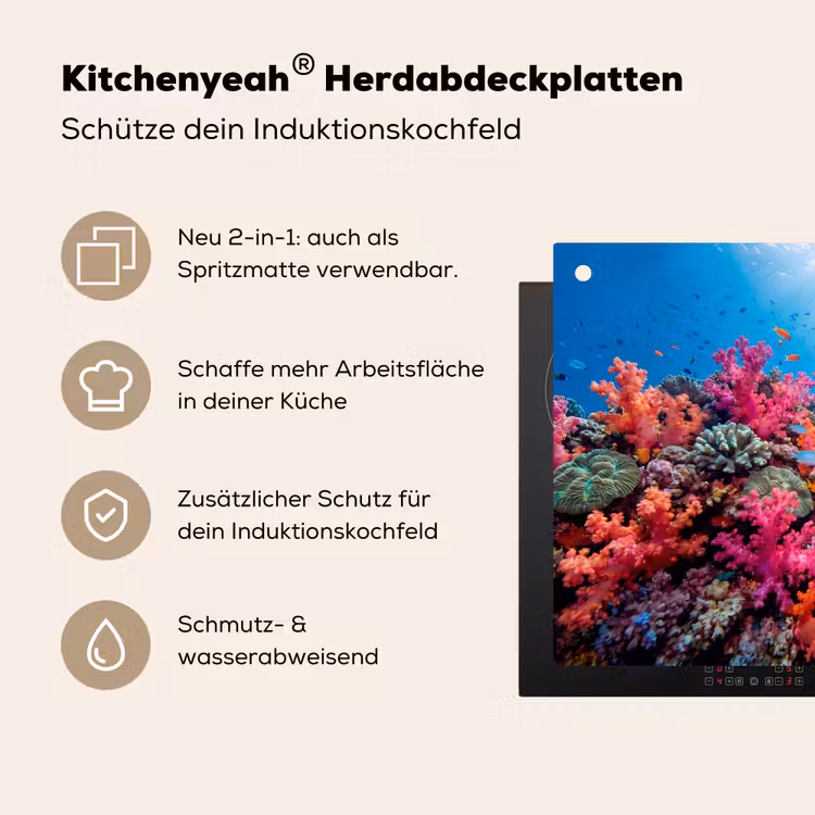 Onderwater - Koraalrif - Vissen - Oceaan - Natuur Inductie beschemer met haakjes klein -ky-usp-de