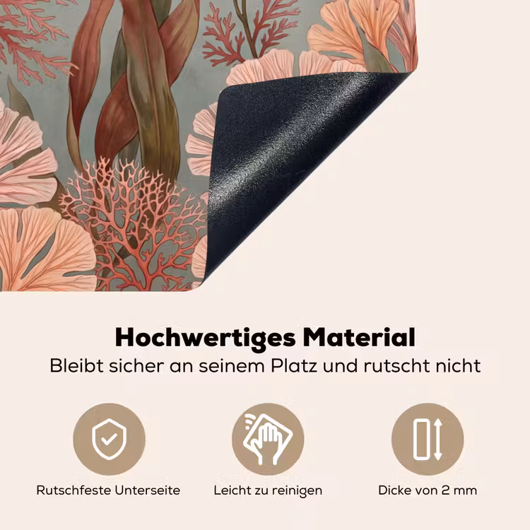 Onderwater - Planten - Vis - Vintage - Groen Inductie beschemer met haakjes klein -ky-onderkant-de