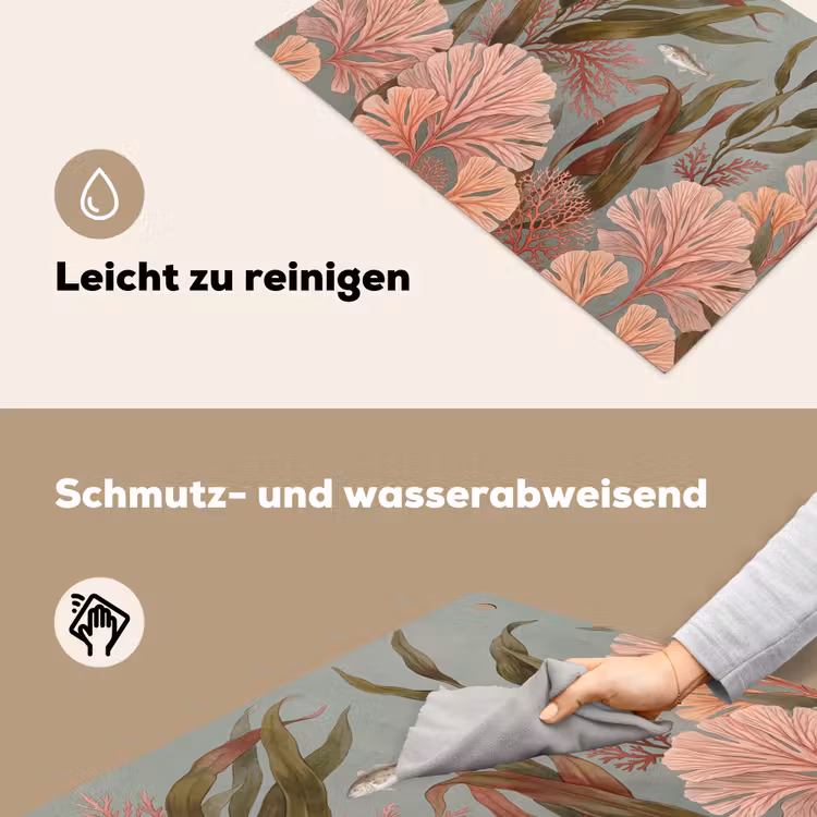 Onderwater - Planten - Vis - Vintage - Groen Inductie beschemer met haakjes klein -ky-schoon-de