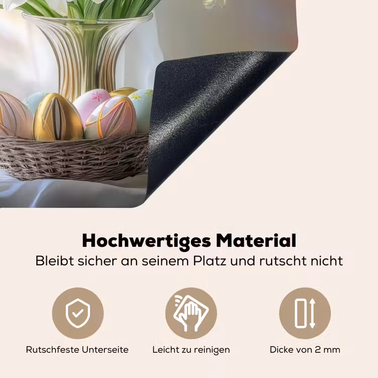 Vaas - Eieren - Bloemen Inductie beschemer met haakjes klein -ky-onderkant-de