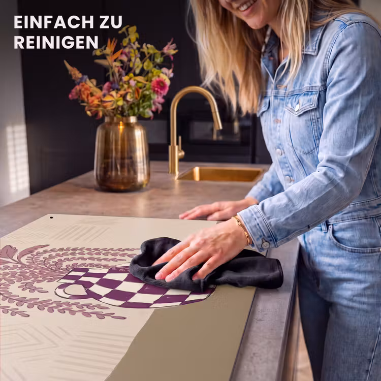 Vaas - Geruit - Planten - Modern - Paars Inductie beschemer met haakjes klein -ky-schoon-de