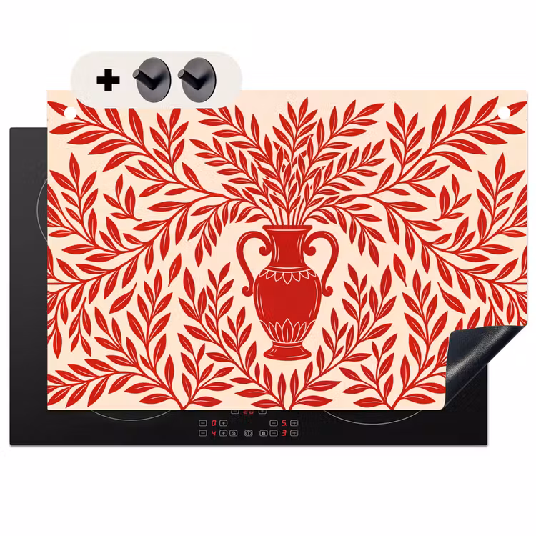 Vaas - Planten - Decoratie - Abstract - Rood Inductie beschemer met haakjes klein -3d