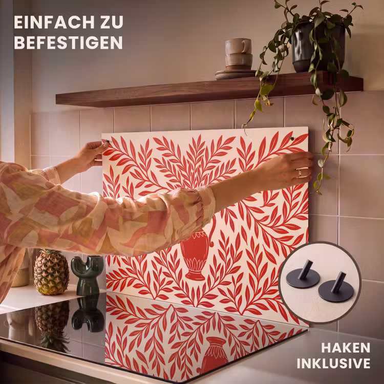 Vaas - Planten - Decoratie - Abstract - Rood Inductie beschemer met haakjes klein -ky-ophangen-de