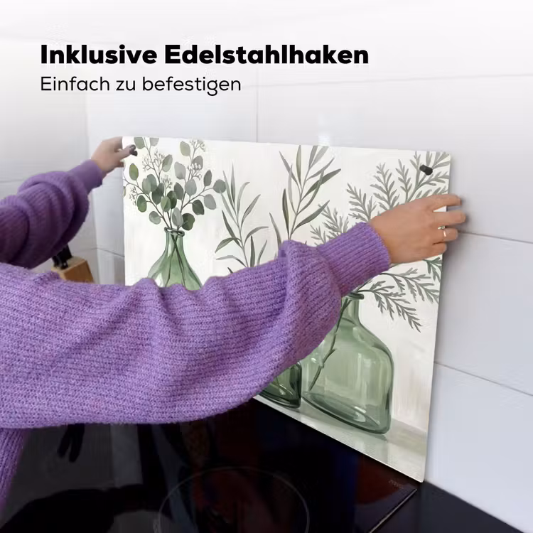 Vazen - Bladeren - Groen Inductie beschemer met haakjes klein -ky-ophangen-de