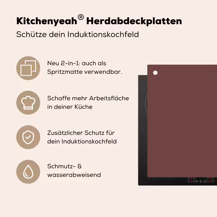 Velvet - Merlot - Rood Inductie beschemer met haakjes klein 777 -ky-usp-de
