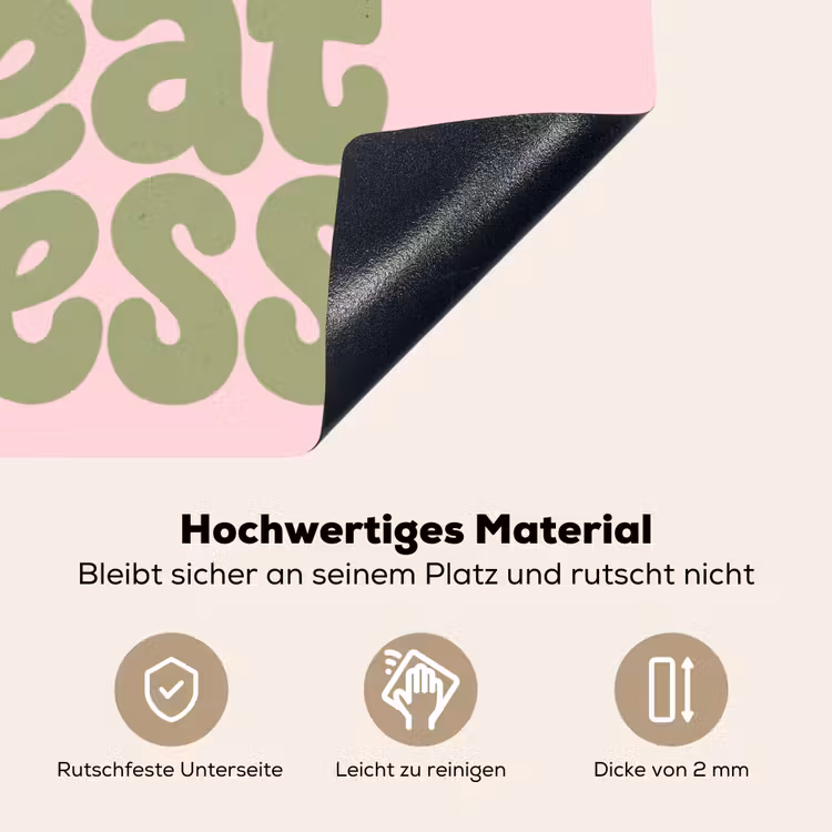 Chase greatness - Groen - Roze - Retro Inductie beschemer met haakjes klein -ky-onderkant-de