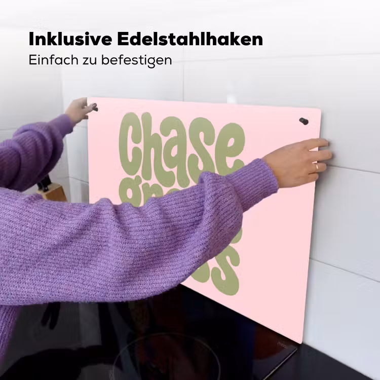 Chase greatness - Groen - Roze - Retro Inductie beschemer met haakjes klein -ky-ophangen-de