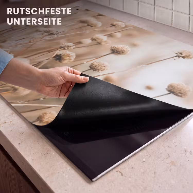 2-in-1 Herdabdeckplatte & Spritzschutz - Vergangene Schönheit - Vergane Schoonheid Inductie beschemer met haakjes klein