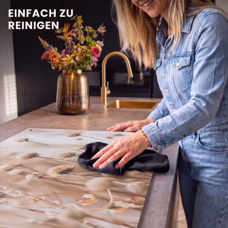2-in-1 Herdabdeckplatte & Spritzschutz - Vergangene Schönheit - Vergane Schoonheid Inductie beschemer met haakjes klein