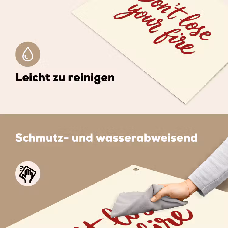 Don't lose your fire - Rood - Wit - Minimalistisch Inductie beschemer met haakjes klein -ky-schoon-de