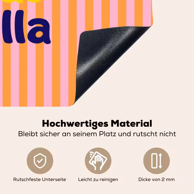 Verticaal - Strepen - Oranje - Ciao bella Inductie beschemer met haakjes klein -ky-onderkant-de