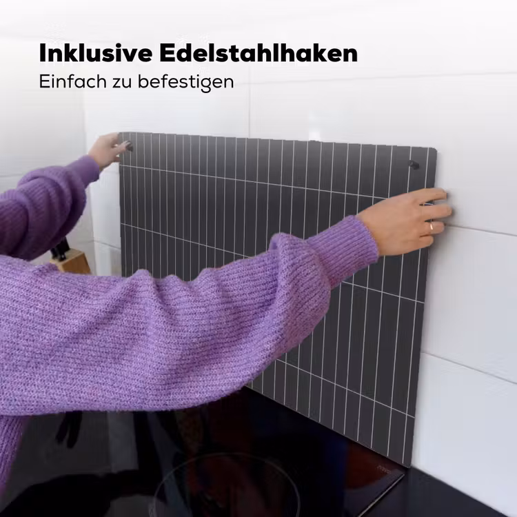 Verticaal - Wandtegel - Donkergrijs Inductie beschemer met haakjes klein 777 -ky-ophangen-de
