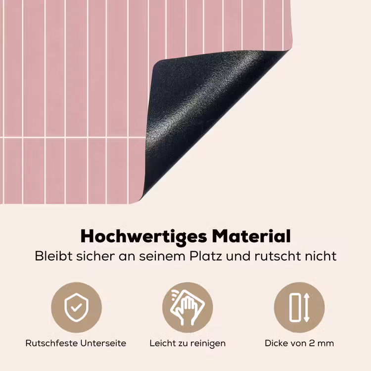 Verticaal - Wandtegel - Lichtroze Inductie beschemer met haakjes klein 777 -ky-onderkant-de