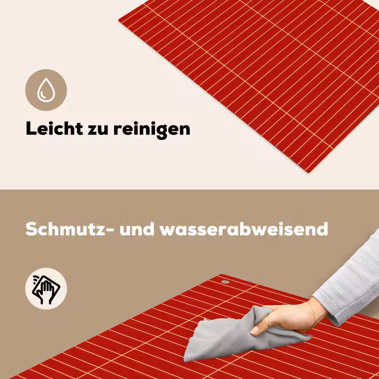 Verticaal - Wandtegel - Helderrood Inductie beschemer met haakjes klein 777 -ky-schoon-de