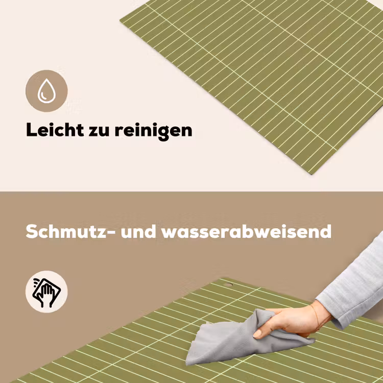 Verticaal - Wandtegel - Olijfgroen Inductie beschemer met haakjes klein 777 -ky-schoon-de