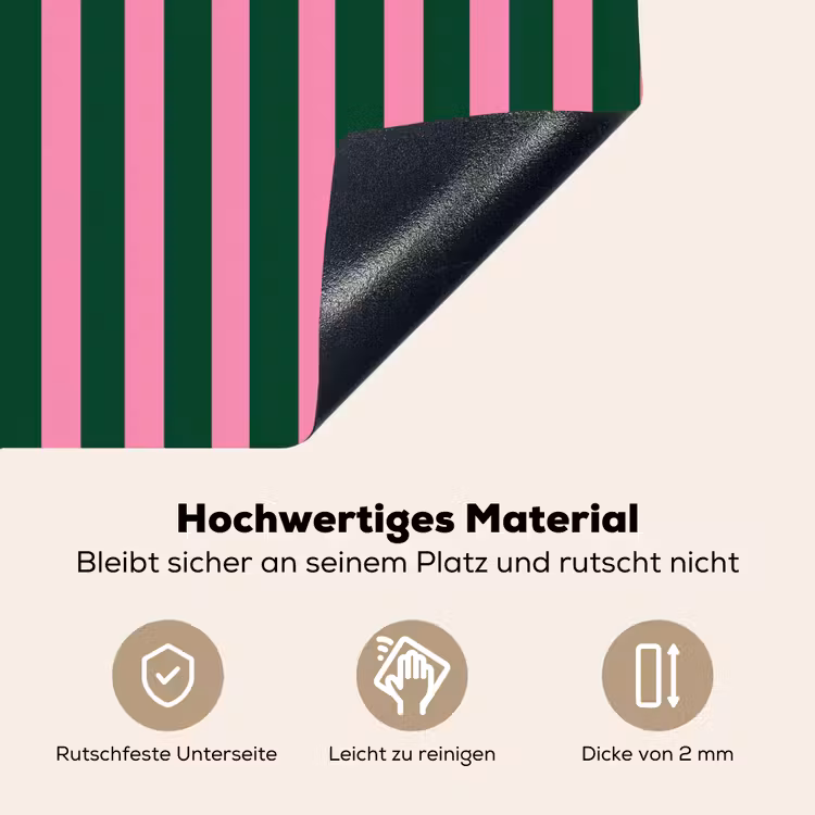 Verticale strepen - Groen - Roze Inductie beschemer met haakjes klein 777 -ky-onderkant-de