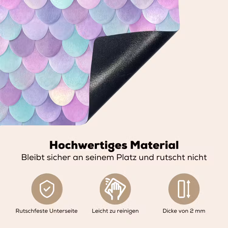 Dromerig - Zeemeermin - Pastel Inductie beschemer met haakjes klein 777 -ky-onderkant-de