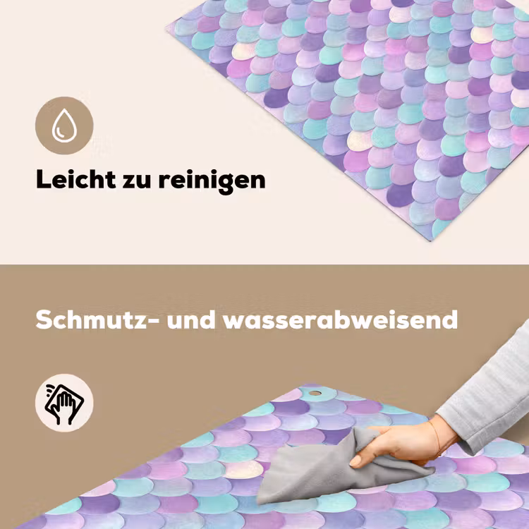 Dromerig - Zeemeermin - Pastel Inductie beschemer met haakjes klein 777 -ky-schoon-de