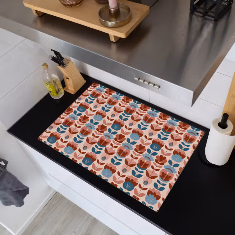Vintage - Motief - Kleurrijk Inductie beschemer met haakjes klein 777 -sfeer1